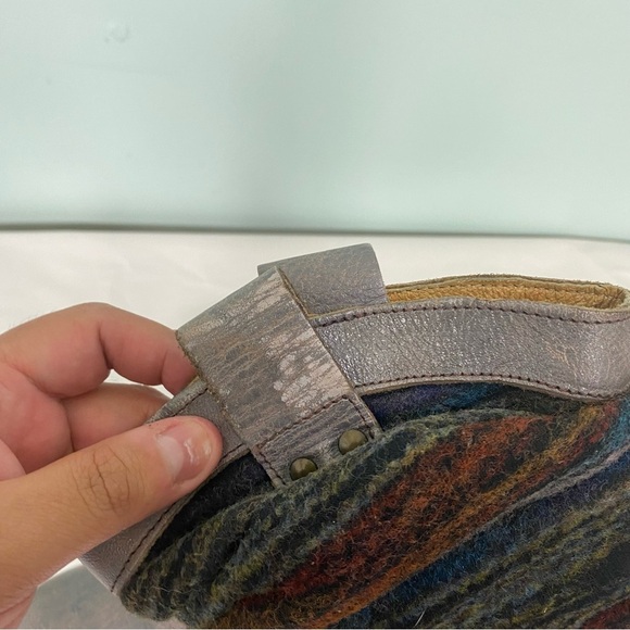 Bed Stu Bruges Leather Wedge Platform Knti Multi Color Gray‎ Sz 6.5 Distressed - Picture 5 of 10